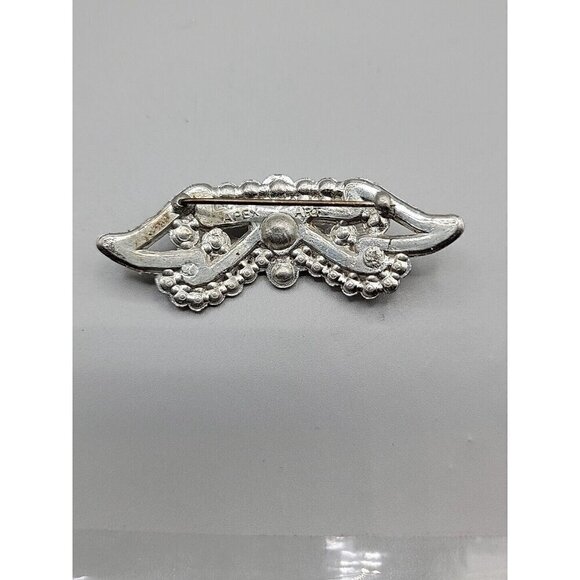 Apex Art Wings Brooch Silver Tone Clear Rhinestones Worn By The Stars Rare - Picture 6 of 8